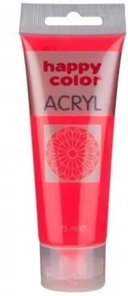 Farba akrylowa 75ml czerwona fluo HAPPY COLOR - tantis.pl