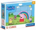 Clementoni. Klocki Świnka Peppa, 12 elementów - tantis.pl