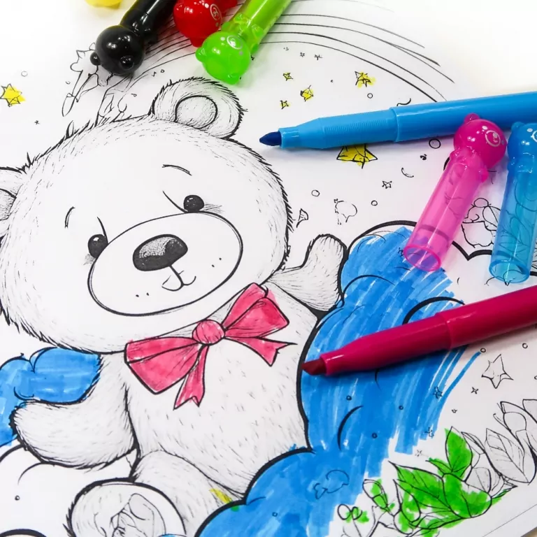 Flamastry misie 6 kolorów KIDEA - tantis.pl