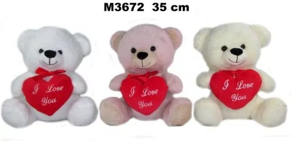 Miś z sercem 35cm MIX - tantis.pl