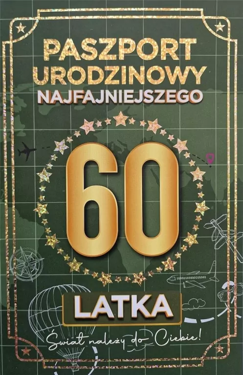 Karnet Urodziny 60 Nowy paszport męskie - tantis.pl