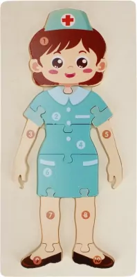 Układanka drewniana. Pielęgniarka