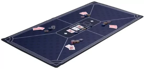 Mata do pokera niebieska 118x59cm