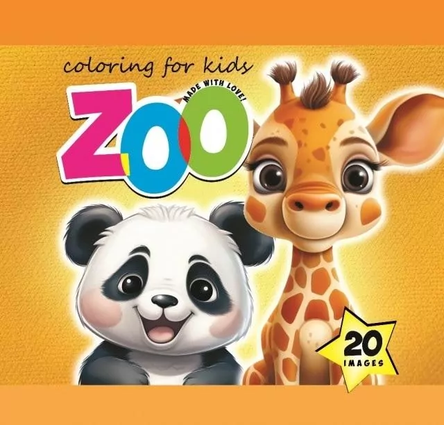 Kolorowanka 140x140 Zoo pomarańczowa 20 obrazków - tantis.pl