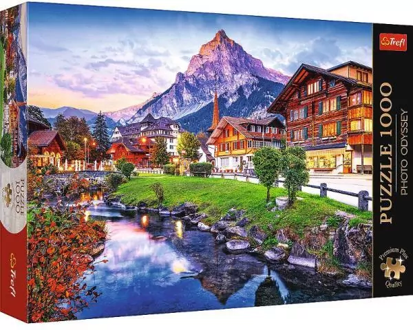 Puzzle 1000. Alpejskie miasteczko Szwajcaria. 10854 - tantis.pl