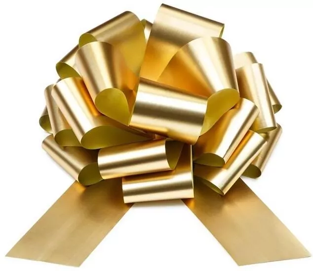 Kokarda dekoracyjna DIY jasny złoty 40cm - tantis.pl