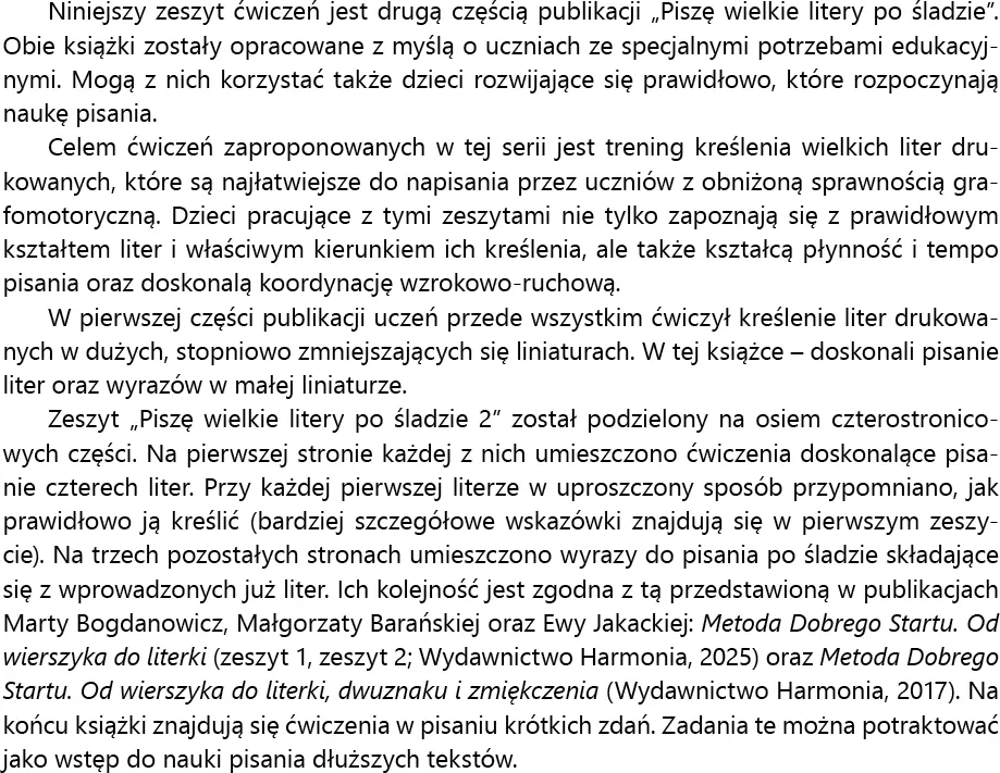 Piszę wielkie litery po śladzie 2. Wyrazy i zdania - tantis.pl