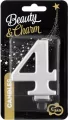 Świeczka B&C 4 metalik srebrna 8,0cm - tantis.pl