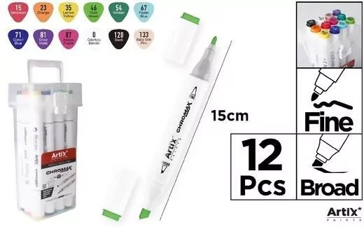 Markery dwustronne Chromax 12 kolorów - tantis.pl