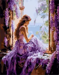 Malowanie po numerach 40x50 Dziewczyna w oknie