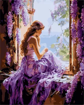 Malowanie po numerach 40x50 Dziewczyna w oknie