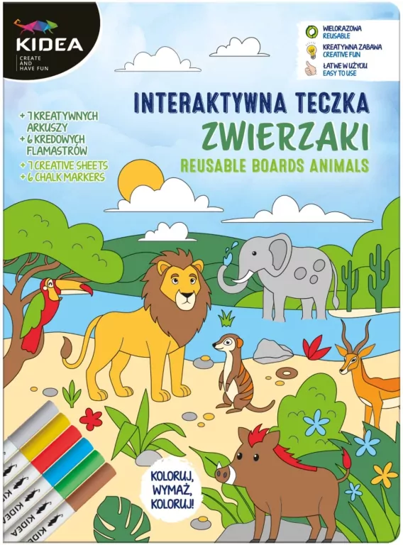 Teczka interaktywna zwierzaki KIDEA - tantis.pl