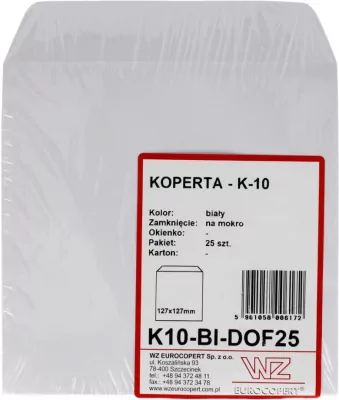 Wz Eurocopert.  Koperta CD biała, 25 sztuk