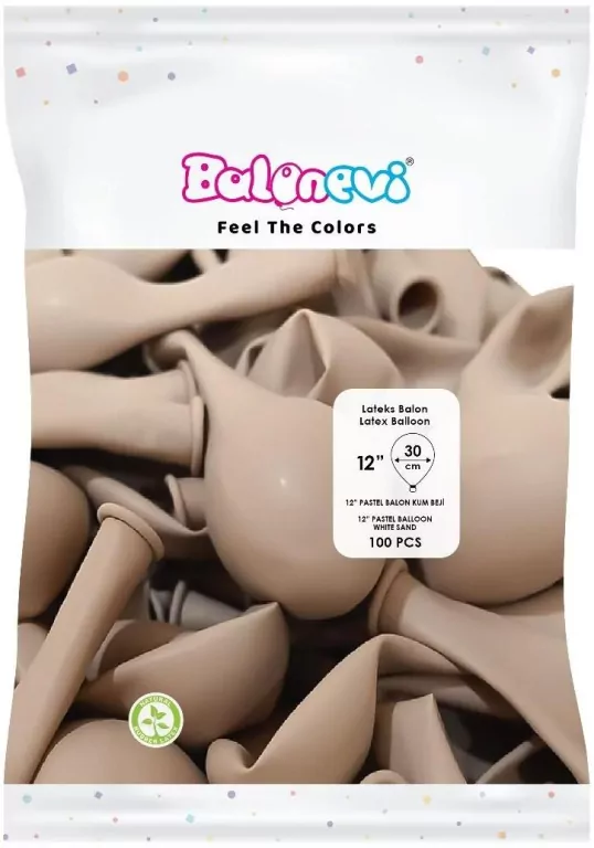 Balony lateksowe Pastel piaskowobiałe 30cm - tantis.pl