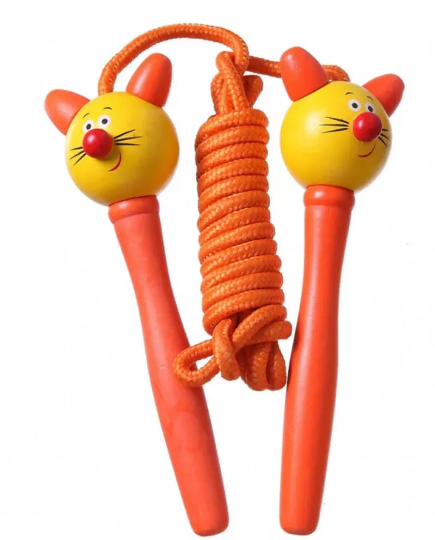 Skakanka z drewnianym uchwytem. Zwierzątko MIX - tantis.pl