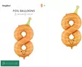 Balon foliowy Cyfra 8 pomarańczowy 86cm - tantis.pl
