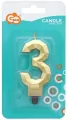 Świeczka Cyfra 3 Diament 7.6cm - tantis.pl