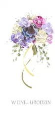 Karnet Urodziny DL U24 - Bukiet kwiatów