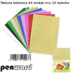 Tektura A4 gładka brokat kolorowa