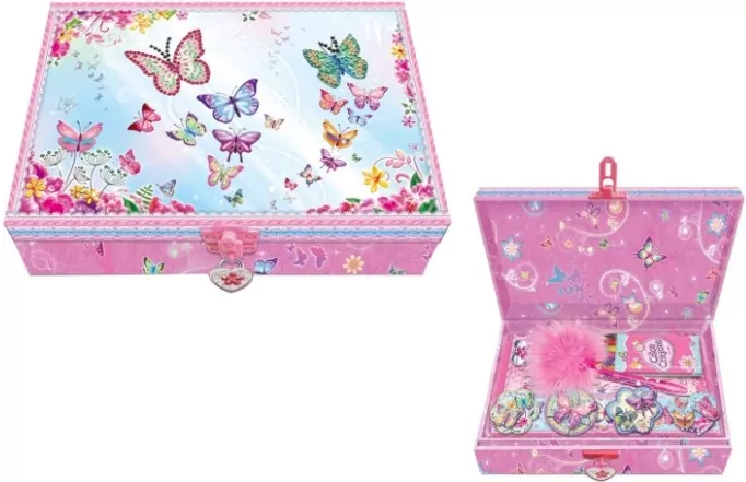 Notatnik w szkatułce z acesoriami motylki - tantis.pl
