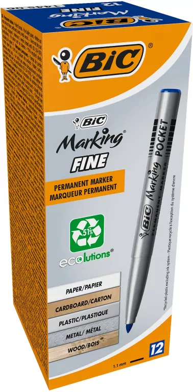 Marker pernamentny. ECOlutions. Niebieski 12 szt - tantis.pl
