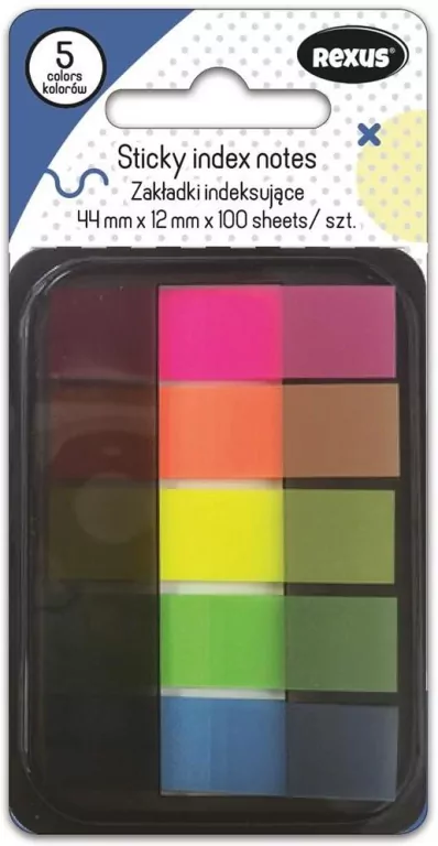 Znaczniki 1,2x4,4cm. 5 kolorów - tantis.pl