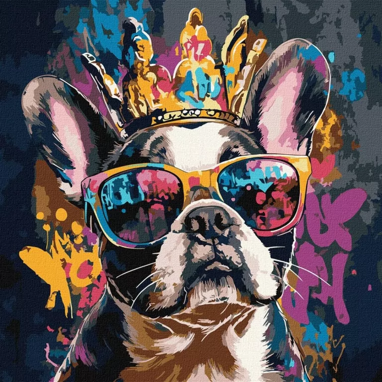 Malowanie po numerach - Jasny buldog 40x40cm - tantis.pl