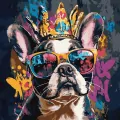 Malowanie po numerach - Jasny buldog 40x40cm - tantis.pl
