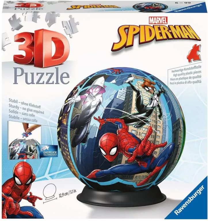 Ravensburger. Puzzle 72, 3D. Kula. Spiderman - tantis.pl