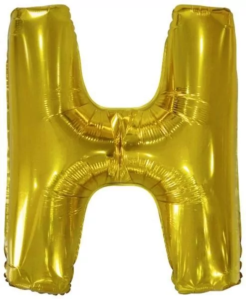 Balon foliowy litera H złota 67x86cm - tantis.pl