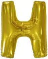 Balon foliowy litera H złota 67x86cm - tantis.pl