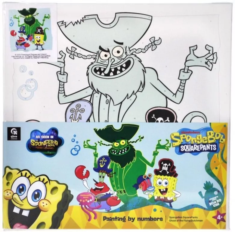 Malowanie po numerach 30x30cm SpongeBob w Kinie - tantis.pl
