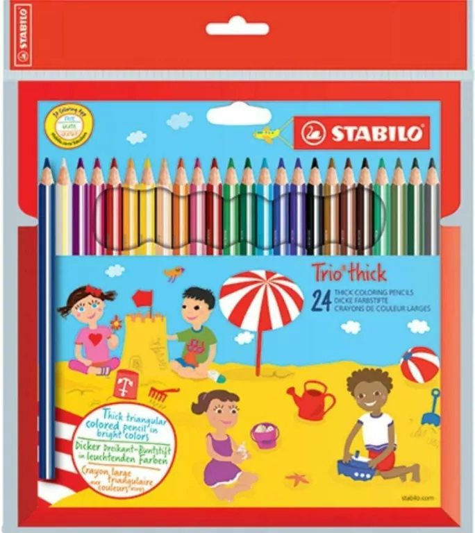 Kredki Trio grube. 24 kolory STABILO - tantis.pl