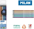Kredki trójkątne metalizowane 6 kolorów MILAN - tantis.pl
