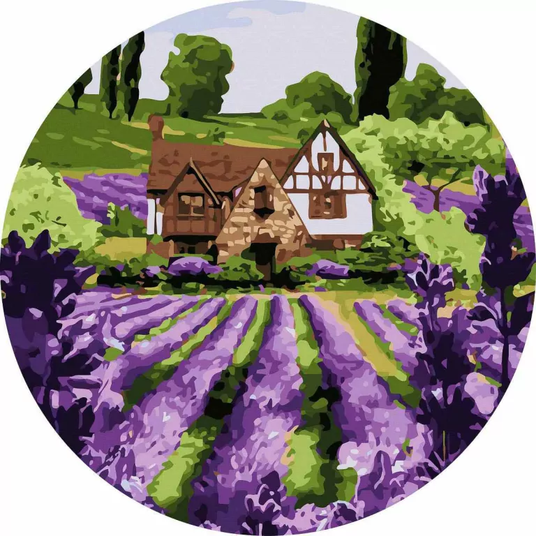 Malowanie po numerach okrągłe - Lawendowy domek 40 - tantis.pl