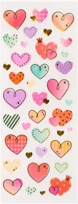 Naklejki kolorowe serduszka