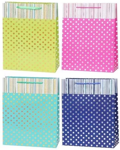Torebka Lux 30x42x12cm kropki mix ROZETTE - tantis.pl