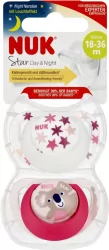 NUK. Day & Night. Smoczki. 18-36 miesięcy. Gwiazdki i koala