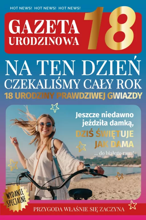 Karnet Urodziny gazeta Osiemnastka - tantis.pl