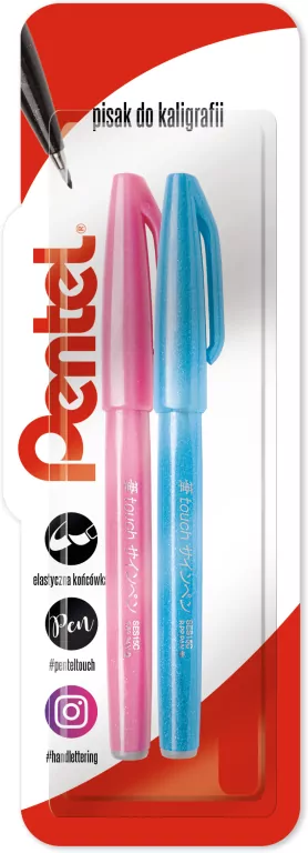 Pisak/pędzelek do kaligrafii. Błękitny i różowy - tantis.pl