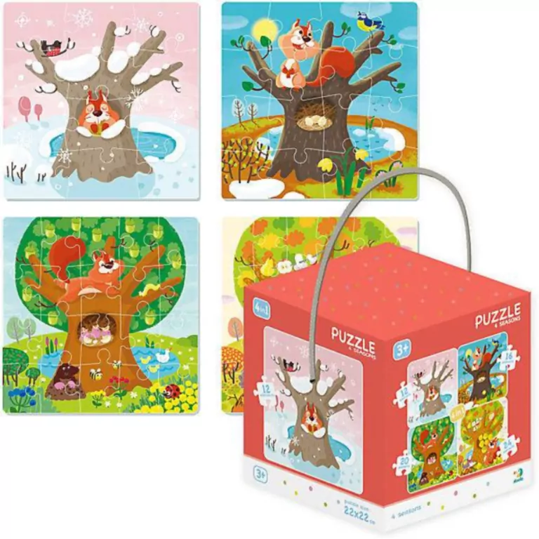 Puzzle 4w1. Z wiewiórką przez cztery pory roku - tantis.pl