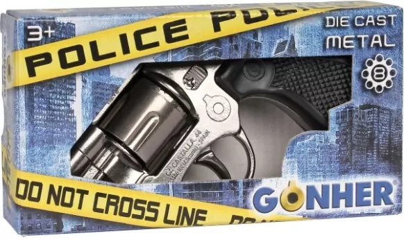 Mały metalowy rewolwer policyjny 8 naboi - tantis.pl