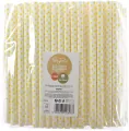 Słomki papierowe jumbo 10mm żółte - tantis.pl