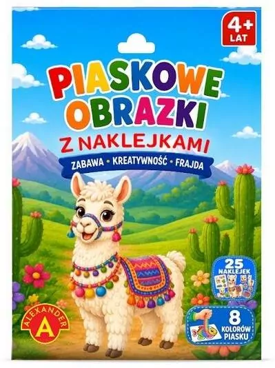 Piaskowe malowanki z naklejkami - Lama ALEX - tantis.pl