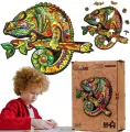 Puzzle drewniane eko 69. Kameleon - tantis.pl