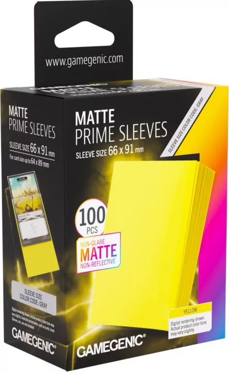 Gamegenic: Matte Prime Sleeves (66x91 mm) - Yellow - 100 sztuk - tantis.pl