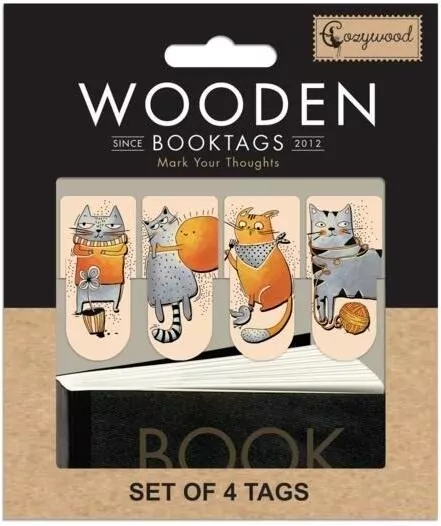 Zakładki drewniane do książki Kocie historie - tantis.pl