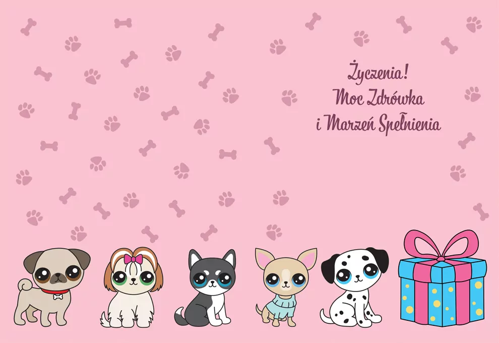 Karnet B6 Urodziny - Pieski - tantis.pl