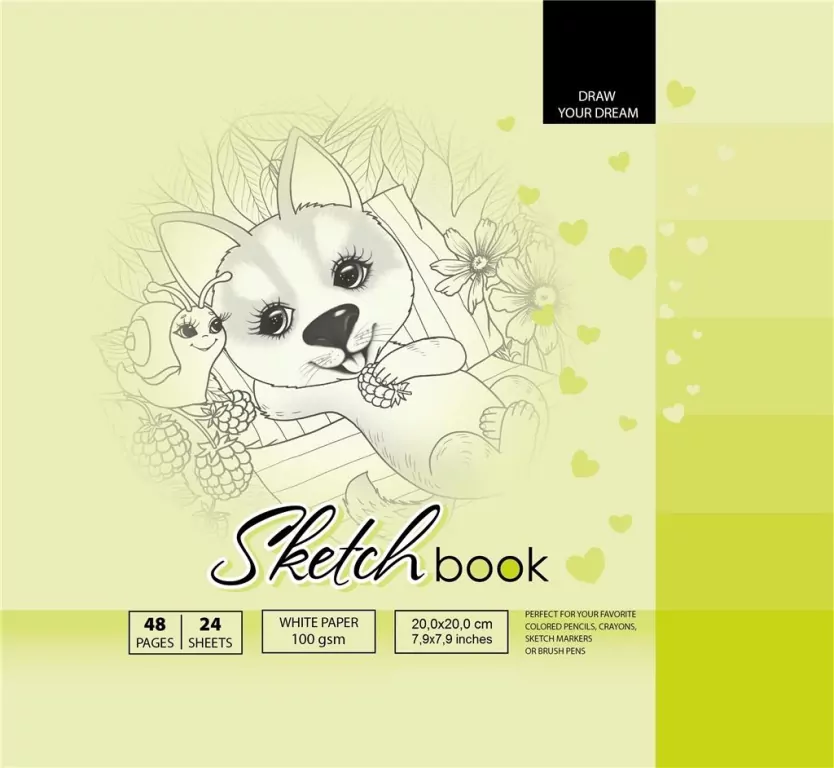 Sketchbook. Szkicownik 48 kartek. 200 x 200 mm - tantis.pl