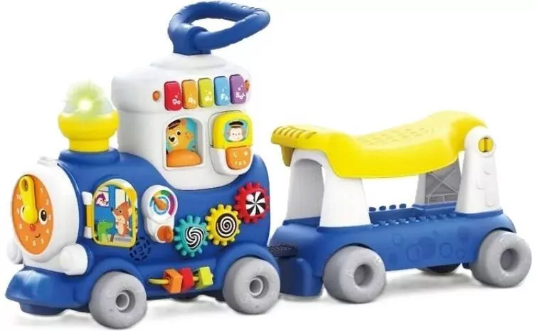 Jeździk pociąg 4w1 niebieski - tantis.pl